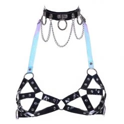 THE LUMi SHOP Sequin Sets Black Hologram Harness Top & Chocker Set