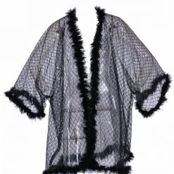 THE LUMi SHOP Fuzzy Kimono - Disco Black Signature Fuzzy Kimonos