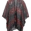 THE LUMi SHOP Sequin Kimono - Dark Red