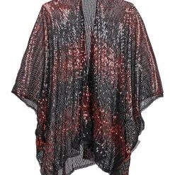 THE LUMi SHOP Sequin Kimono - Dark Red