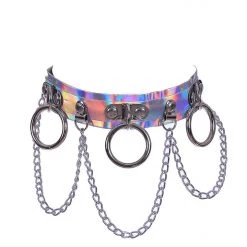 THE LUMi SHOP JEWELRY Holographic Hoop Chain Chocker