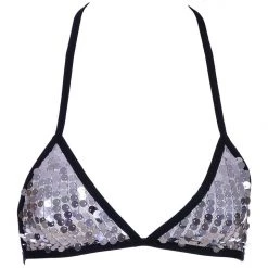 THE LUMi SHOP Silver Glitz Sequin Triangle Top