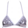 THE LUMi SHOP Silver Disco Sequin Triangle Top Sequin Tops