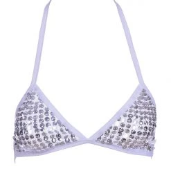 THE LUMi SHOP Sequin Tops Silver Sequin Triangle Top