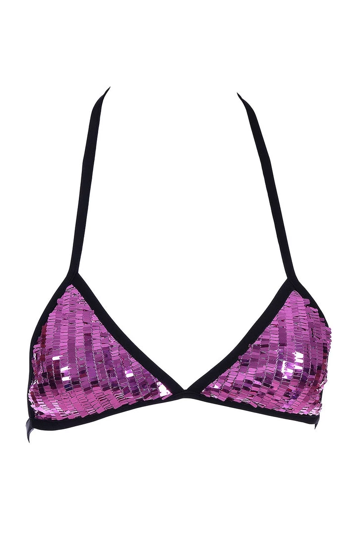 THE LUMi SHOP Fuchsia Sequin Triangle Top 5 THE LUMi SHOP Fuchsia Sequin Triangle Top