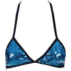 THE LUMi SHOP Blue Waves Sequin Triangle Top Sequin Tops