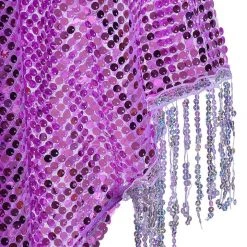 Lumishopusa Signature Sequin Kimonos Disco Sequin Tassel Kimono - Fuchsia