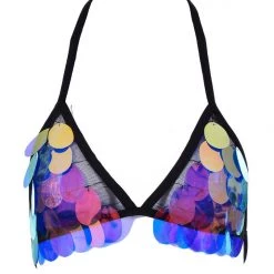 THE LUMi SHOP Sequin Tops Peacock Sequin Triangle Top