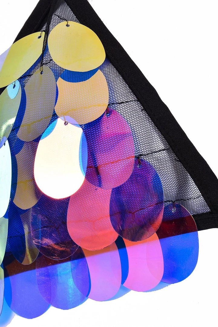 THE LUMi SHOP Sequin Tops Peacock Sequin Triangle Top 4 THE LUMi SHOP Sequin Tops Peacock Sequin Triangle Top