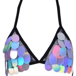 THE LUMi SHOP Sequin Tops Disco Sequin Triangle Top