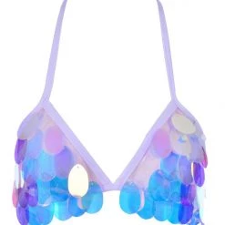 THE LUMi SHOP Mermaid Scales Sequin Triangle Top Sequin Tops