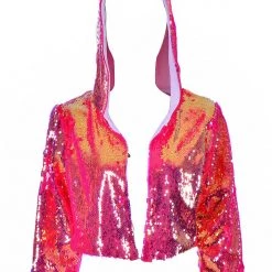 THE LUMi SHOP Sequin Cropped Jacket - Flamingo 12 THE LUMi SHOP Sequin Cropped Jacket - Flamingo