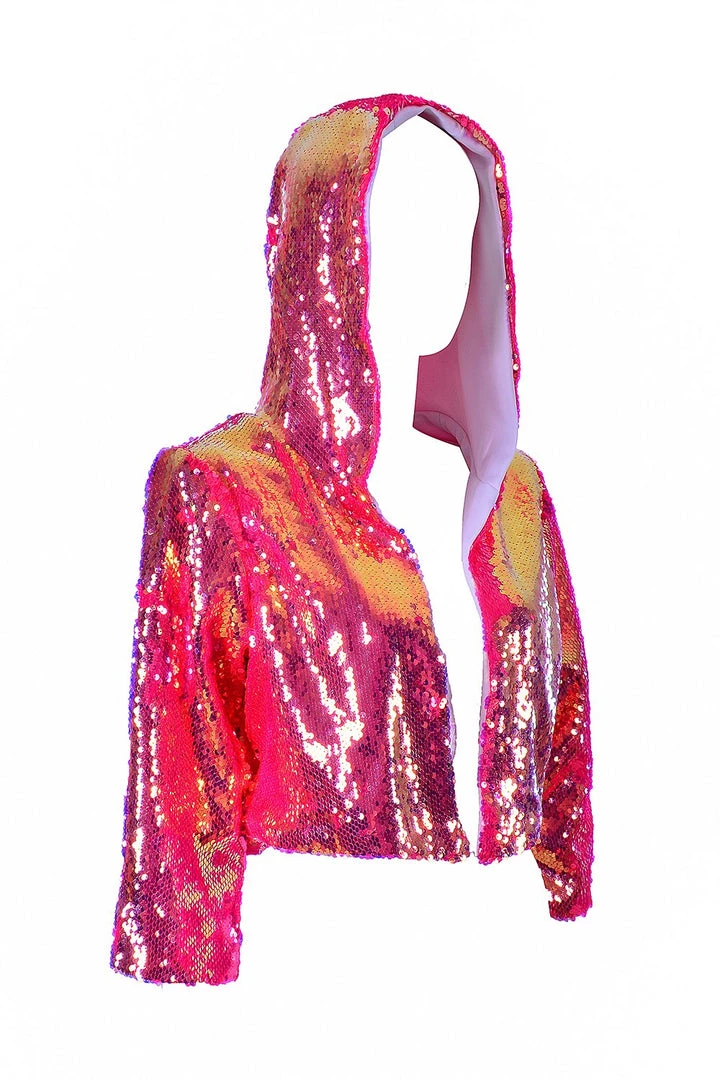 THE LUMi SHOP Sequin Cropped Jacket - Flamingo 7 THE LUMi SHOP Sequin Cropped Jacket - Flamingo