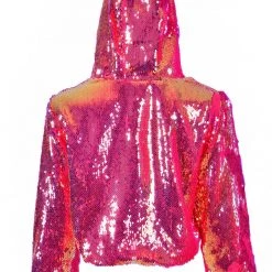 THE LUMi SHOP Sequin Cropped Jacket - Flamingo 14 THE LUMi SHOP Sequin Cropped Jacket - Flamingo