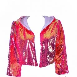 THE LUMi SHOP Sequin Cropped Jacket - Flamingo 11 THE LUMi SHOP Sequin Cropped Jacket - Flamingo