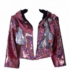 THE LUMi SHOP Sequin Cropped Jacket - Pink Stars Jackets