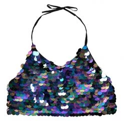 THE LUMi SHOP Aura Unicorn Sequin Top & Halter Top (Small Sequins) Sequin Tops