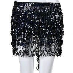 THE LUMi SHOP Holographic Sequin Skirt - Midnight Elf Sequin Skirts