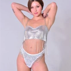 THE LUMi SHOP Tops God Of Woman Silver Chain Top