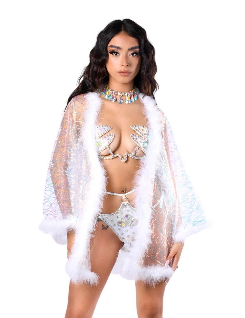 THE LUMI SHOP SUMMER 2022 Fuzzy Sequin Kimono- Ice Pixie 3 THE LUMI SHOP SUMMER 2022 Fuzzy Sequin Kimono- Ice Pixie