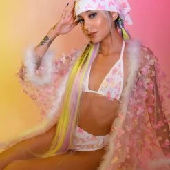 THE LUMI SHOP FULL OUTFIT-Pink Butterfly (Set+Kimono+Headscarf) FULL OUTFITS