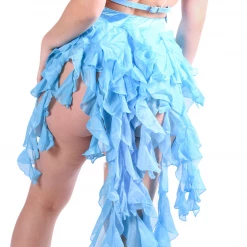 THE LUMI SHOP Aqua Blue Long Wrap Skirt