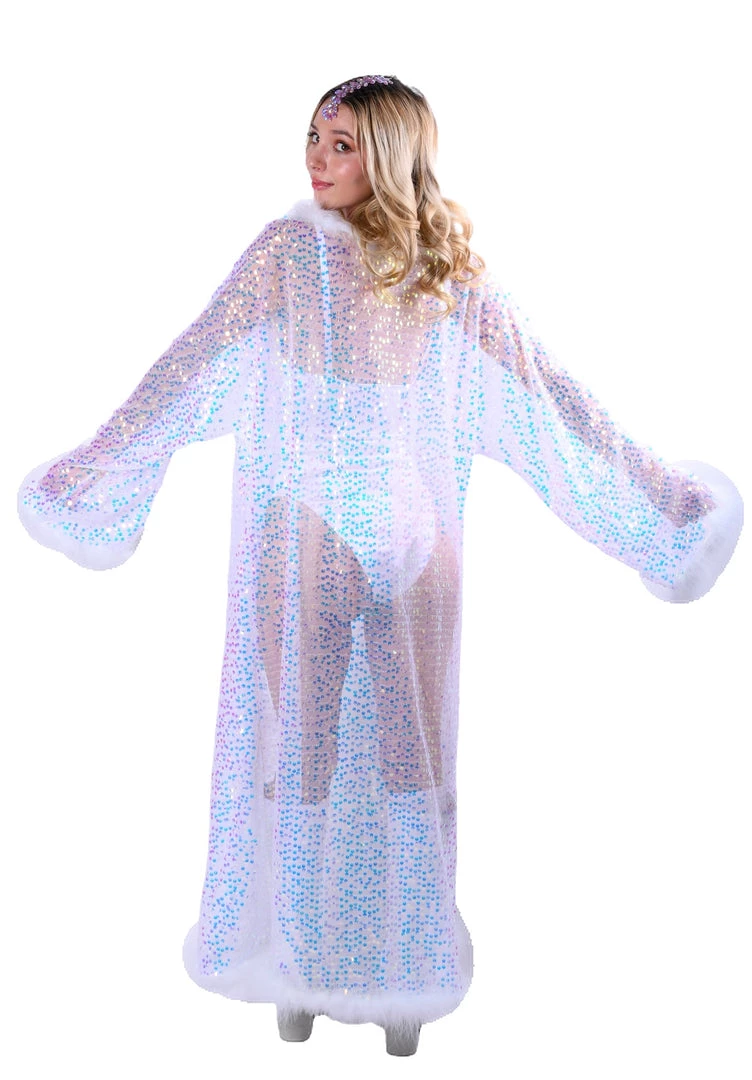 THE LUMI SHOP Fuzzy Long Sequin Kimono - Moonlight 7 THE LUMI SHOP Fuzzy Long Sequin Kimono - Moonlight