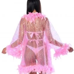 THE LUMI SHOP Fuzzy Sequin Kimono- Pink Diva SUMMER 2022
