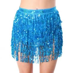 THE LUMI SHOP Holographic Sequin Skirt- Pixie Blue