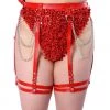 THE LUMI SHOP Red Flame Vegan Leather Leg Harness HARNESSES & CHAINS