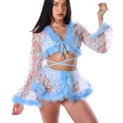 THE LUMI SHOP SPRING 2022 Blue Fuzzy 3D Butterfly Set