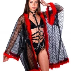 THE LUMI SHOP Fuzzy Sequin Kimono- Gothic