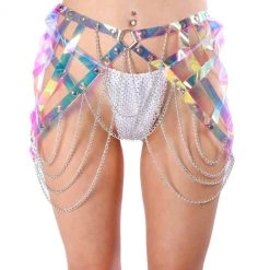 THE LUMI SHOP Sequin Sets Holographic Cage Harness Set