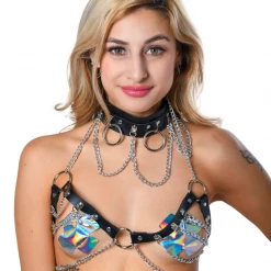 THE LUMI SHOP Midnight (Black) Black Vegan Leather Chain Choker