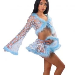 THE LUMI SHOP SPRING 2022 Blue Barbie Fuzzy 3D Floral Set