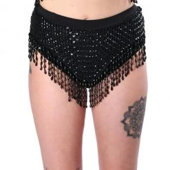 THE LUMi SHOP Hand Stitched Sequin High Waisted Bottoms- Midnight Sequin Shorts