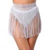 THE LUMI SHOP White Rhinestone Tassel Skirt