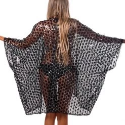 THE LUMI SHOP Sequin Kimono- Black Treasure SPRING 2022