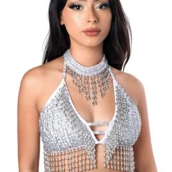 THE LUMi SHOP Hand Stitched Sequin Bra Top- Moonlight