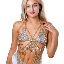 THE LUMI SHOP Gold Gem Body Jewelry Top (2 Piece) Tops