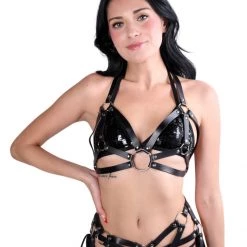 THE LUMI SHOP Black Angel Vegan Leather Harness Set