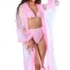 THE LUMI SHOP Fuzzy Long Sequin Kimono- Bubblegum SUMMER 2022