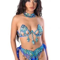 THE LUMI SHOP Turquoise Gem Carnival Bra Top SUMMER 2022