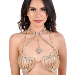 THE LUMI SHOP FULL OUTFIT-Gold Mermaid(Top+Bottom+Body Necklace)