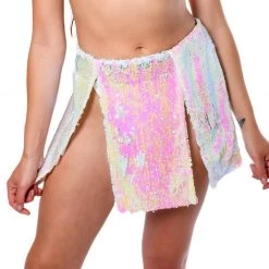 THE LUMi SHOP Iridescent Pink Open Front Sequin Skirt Sequin Skirts