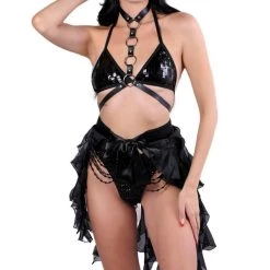 THE LUMi SHOP Night Owl Black Long Skirt