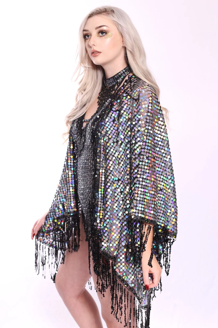 THE LUMi SHOP Disco Sequin Tassel Kimono - Holographic Signature Sequin Kimonos 11 THE LUMi SHOP Disco Sequin Tassel Kimono - Holographic Signature Sequin Kimonos