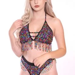 THE LUMi SHOP Hand Stitched Sequin Bra Top - Lucky Charms HAND-STITCHED