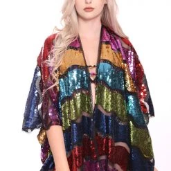 Lumishopusa Signature Sequin Kimonos Disco Sequin Kimono - Rainbow Trip