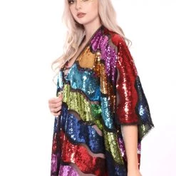 Lumishopusa Signature Sequin Kimonos Disco Sequin Kimono - Rainbow Trip